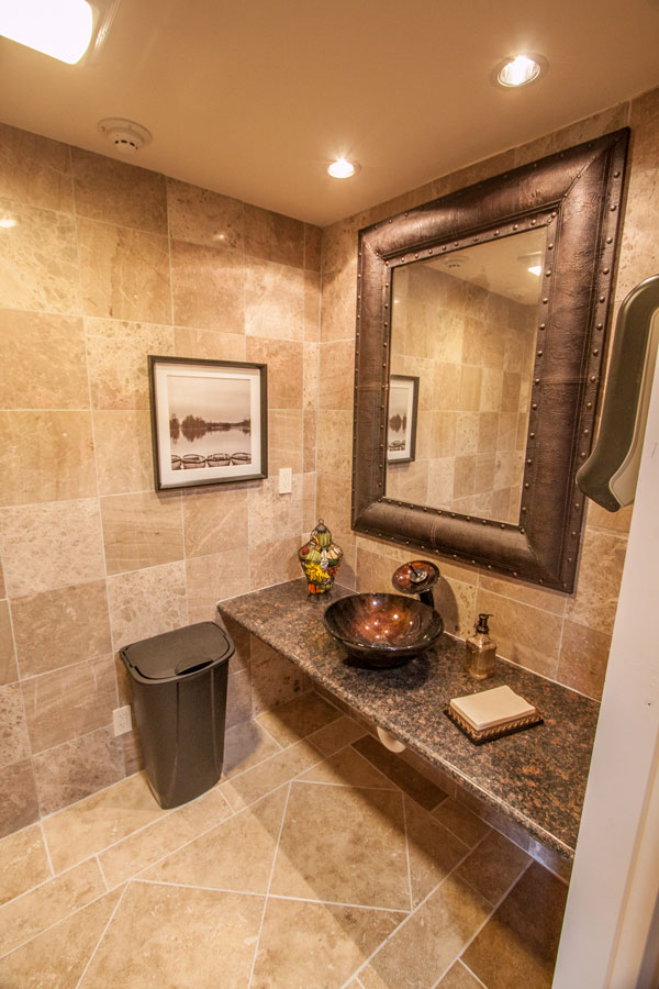 Restroom—finely finished.