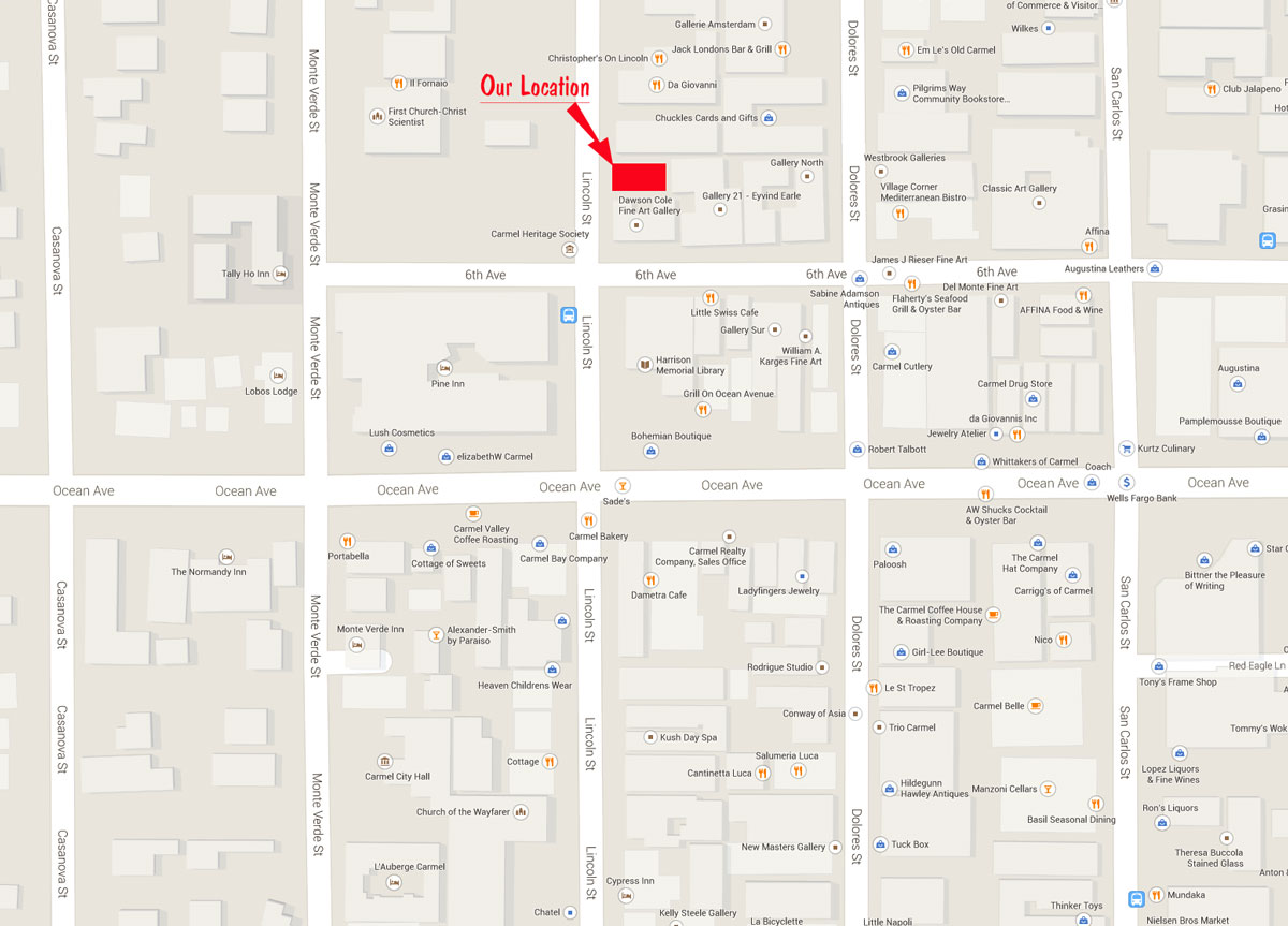Map: Lincoln & 6th—downtown Carmel.