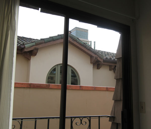 Sunny outlook from the living-room window.