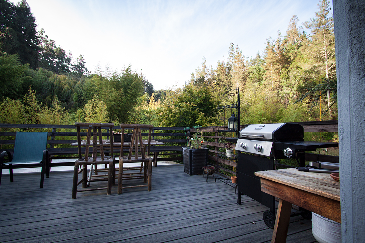 The deck is great for a barbecue.