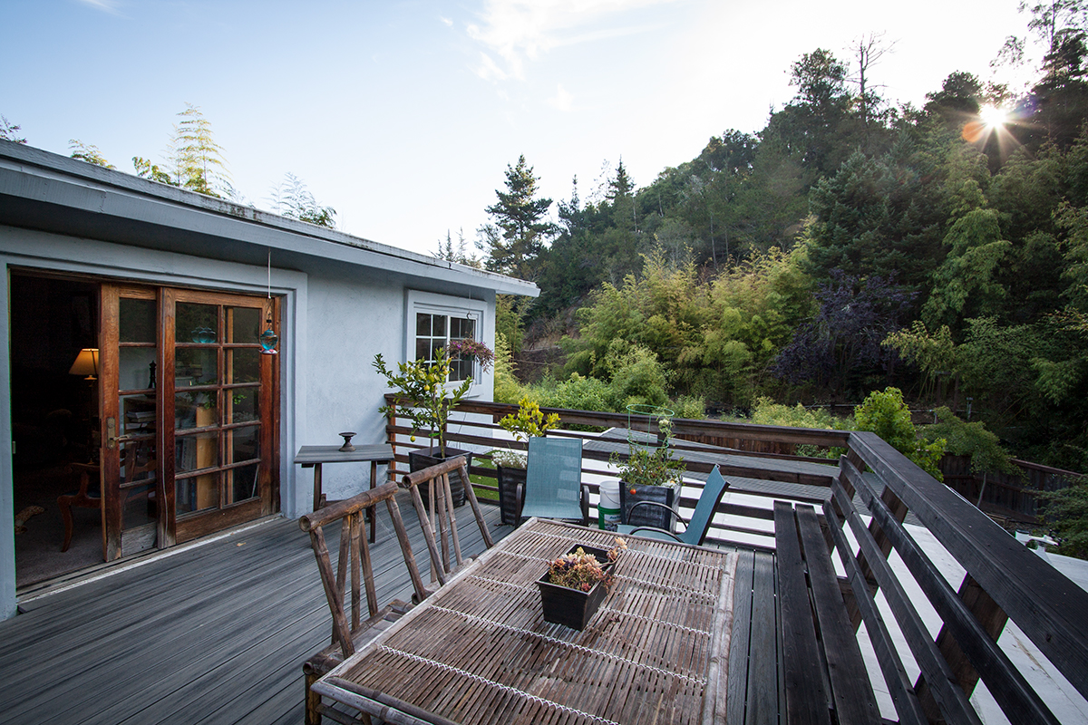 All the gardens including the potted plants on the deck are automatically watered with drip.  The system is maintained by the Nursery.